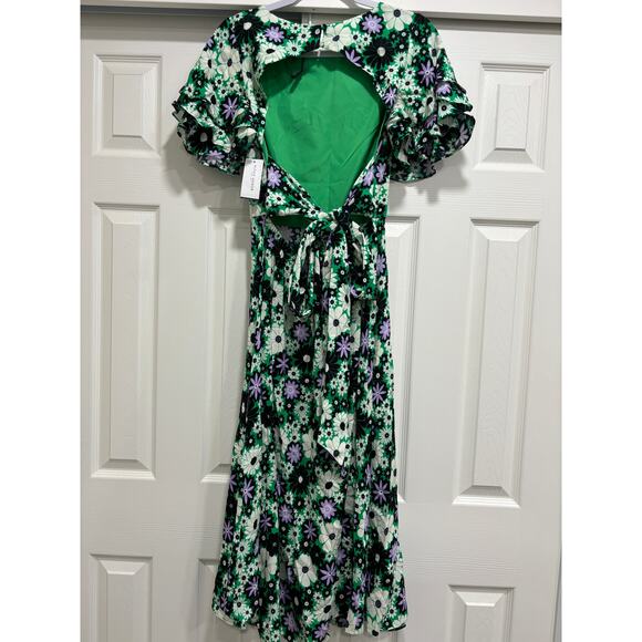 Alexia Admor Lilia Floral Midi Dress Open Back Womens Size 6 Medium New - Picture 2 of 5